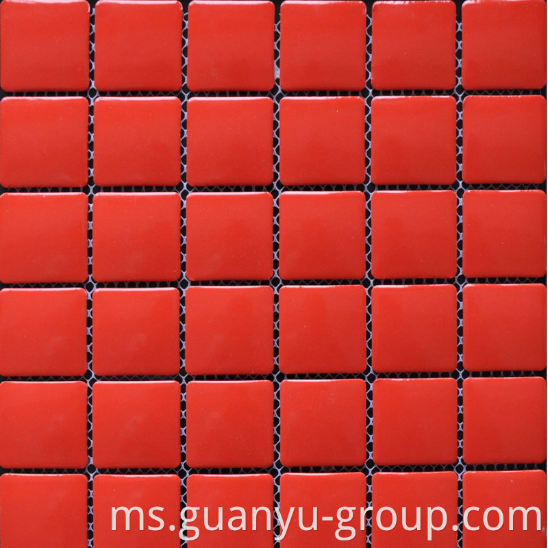 China Red Porcelain Mosaic Tile